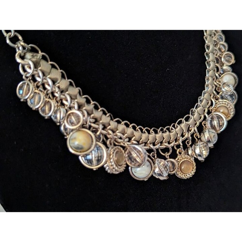 Statement Necklace With Ribbon And Bangles - Picture 8 of 8